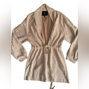 7 For All Mankind waist tie Cardigan beige Size Medium long-sleeve